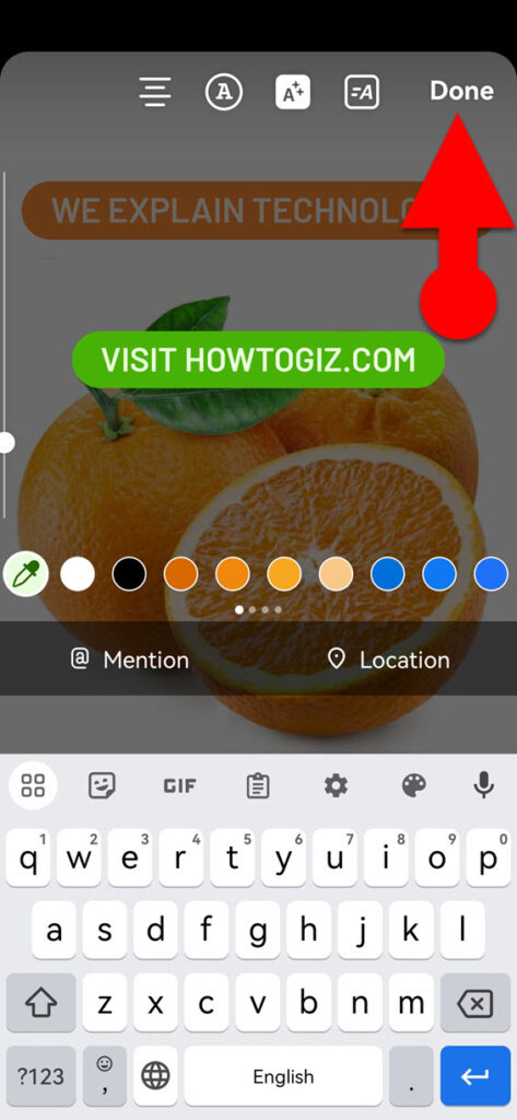 how to add text to a picture on Instagram story