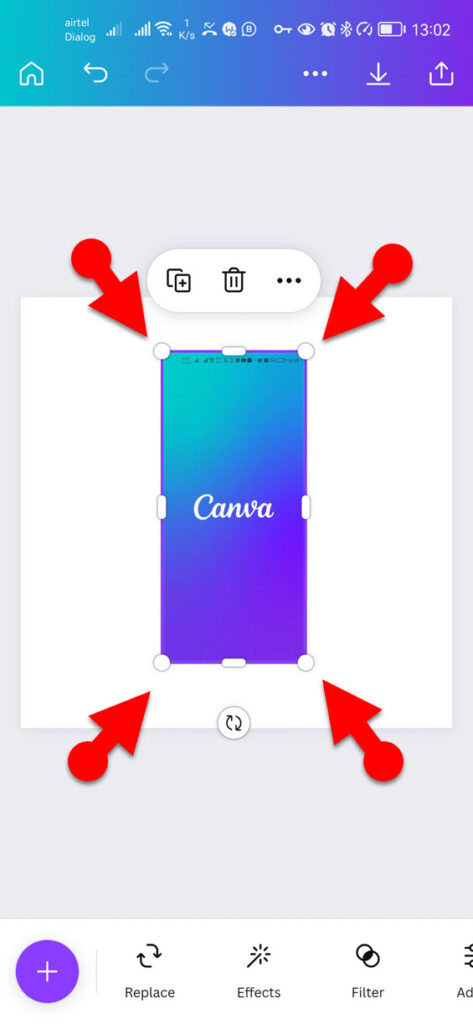 resize inserted image in canvas app